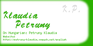 klaudia petruny business card